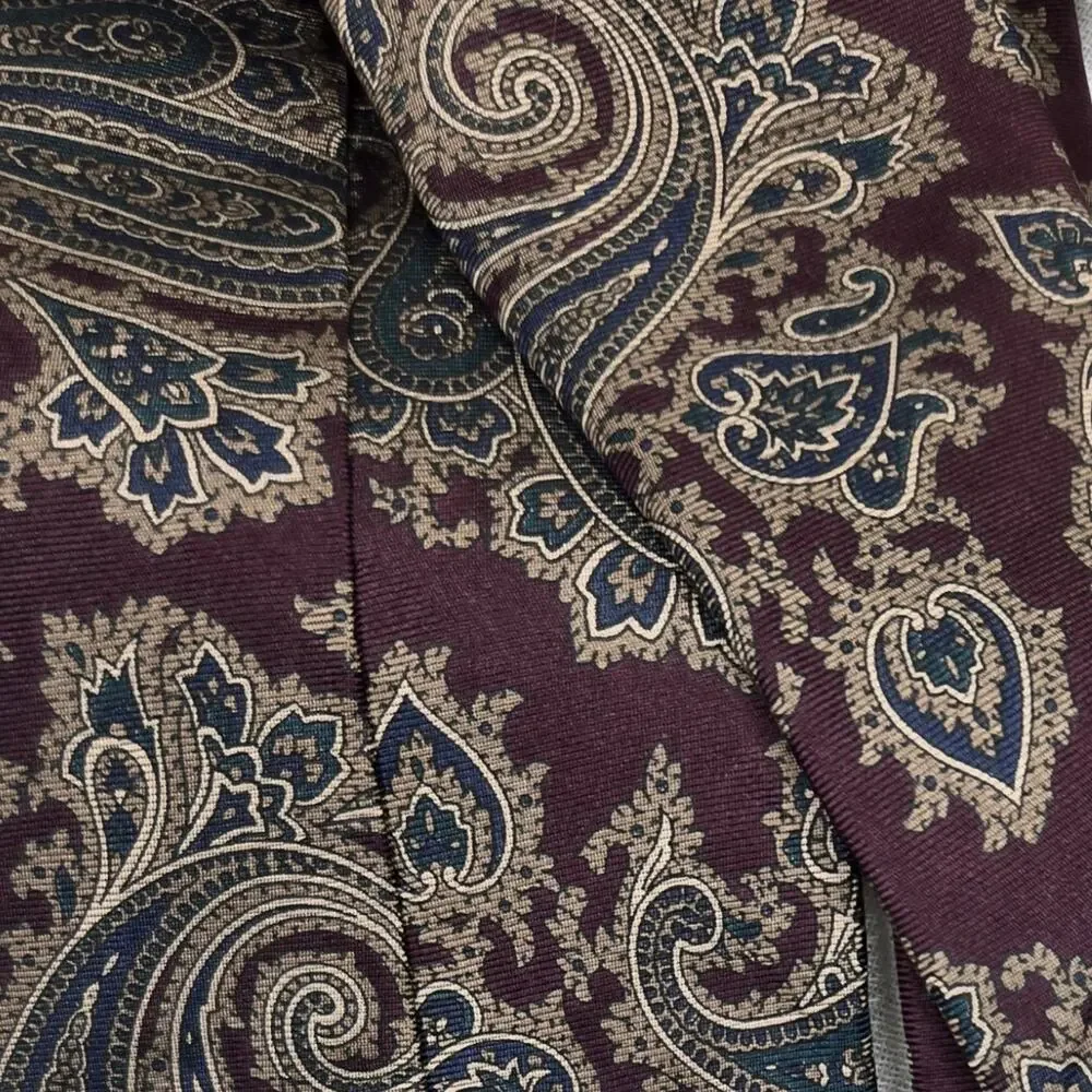 BERT PULITZER Burgundy Paisley Patterned Mens Tie